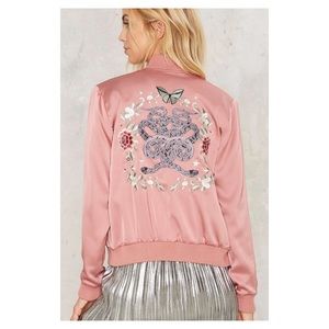 🐍 SERPENT & 🌸 FLORAL EMBROIDERED SATIN JACKET